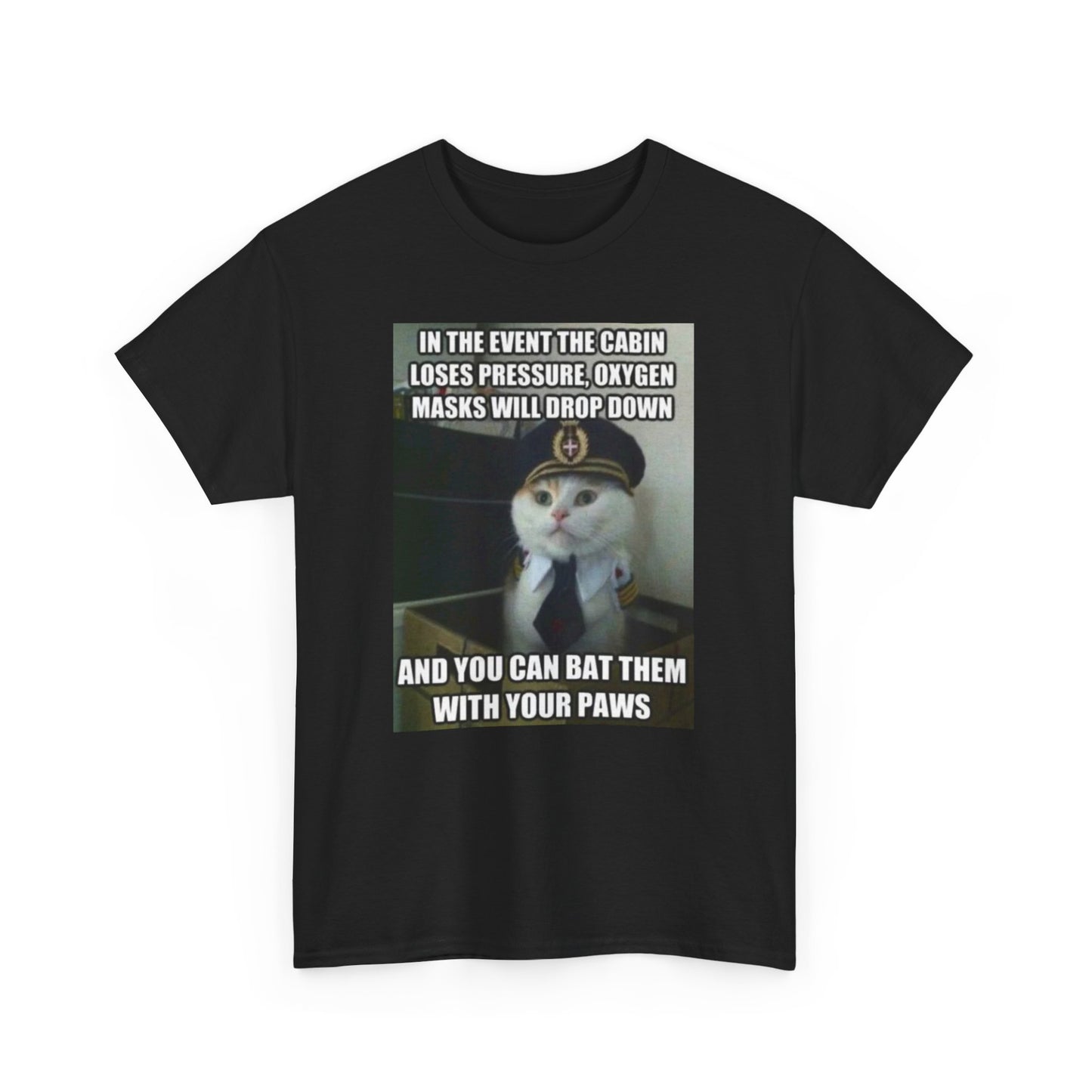 Flight Attendant Cat Unisex Heavy Cotton Tee