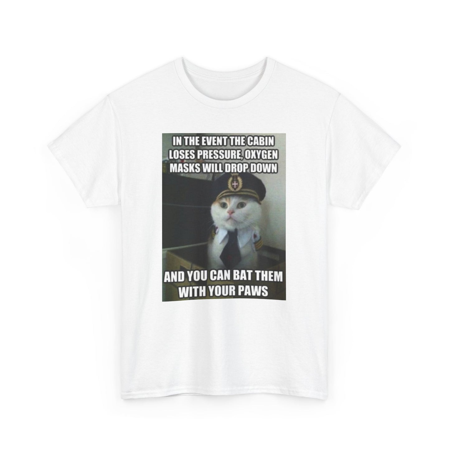 Flight Attendant Cat Unisex Heavy Cotton Tee