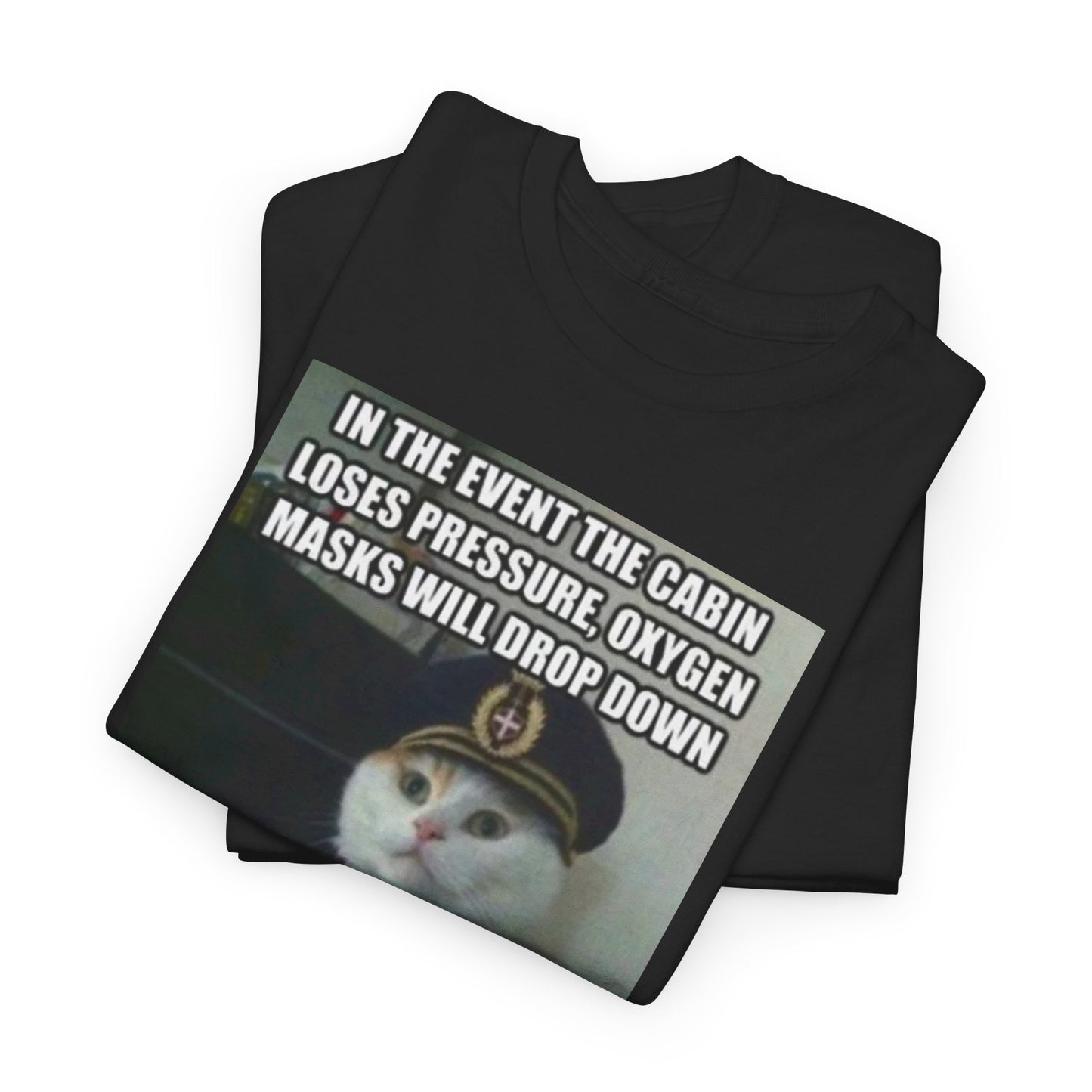 Flight Attendant Cat Unisex Heavy Cotton Tee