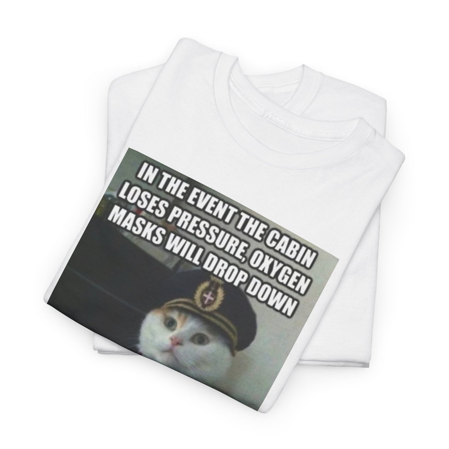 Flight Attendant Cat Unisex Heavy Cotton Tee