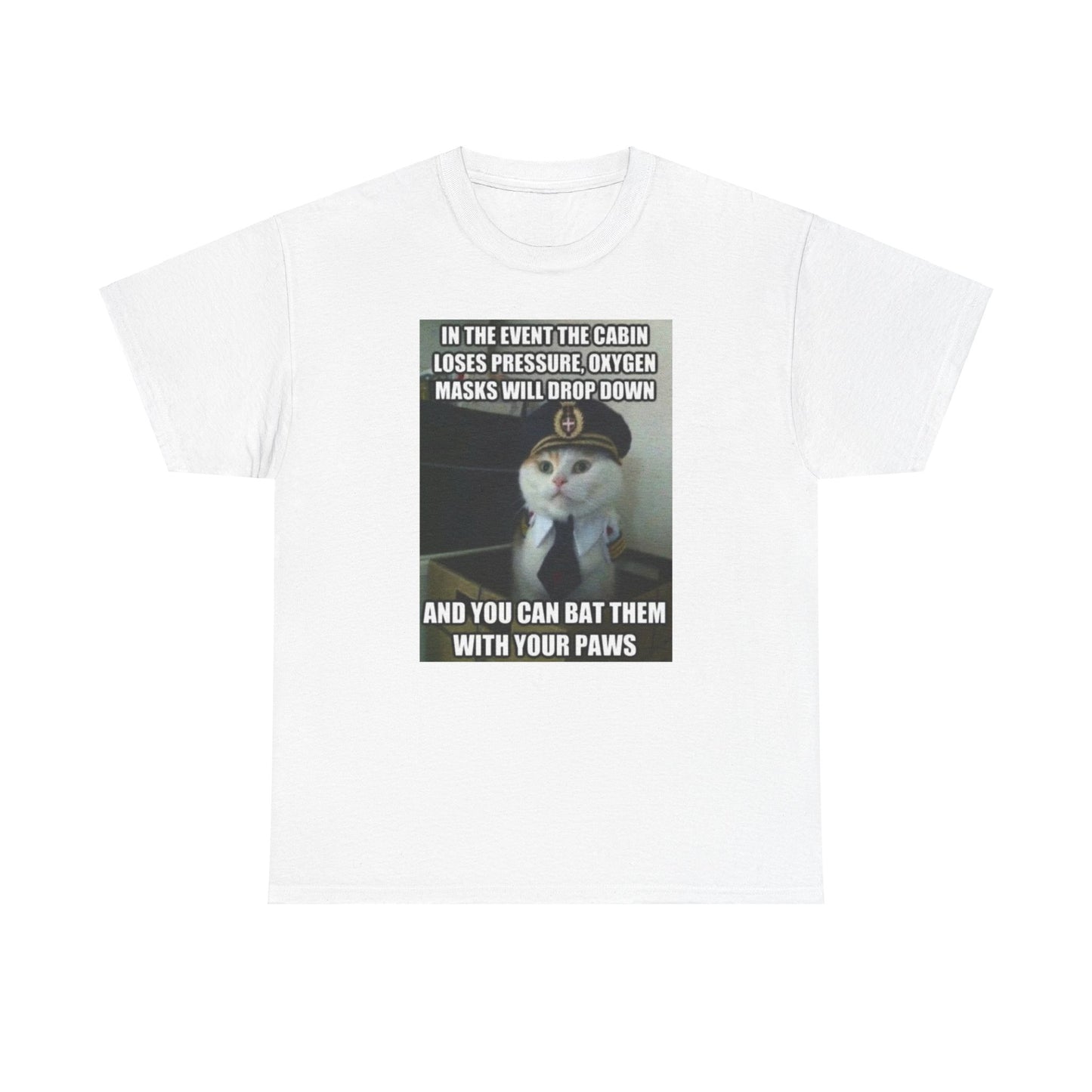 Flight Attendant Cat Unisex Heavy Cotton Tee